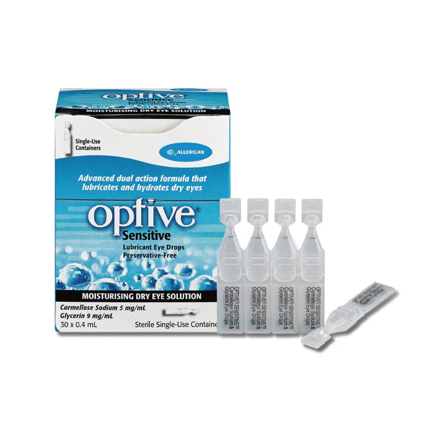 Optive Sensitive 亮視滋潤滴眼液(獨立包裝) 0.4 ML x 30支裝 | 舒緩乾眼 | 不含防腐劑 | HealthStore
