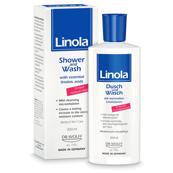 Linola【Long-lasting moisturizing set】body lotion + body wash (200ml +300ml)【Hong Kong licensed product】