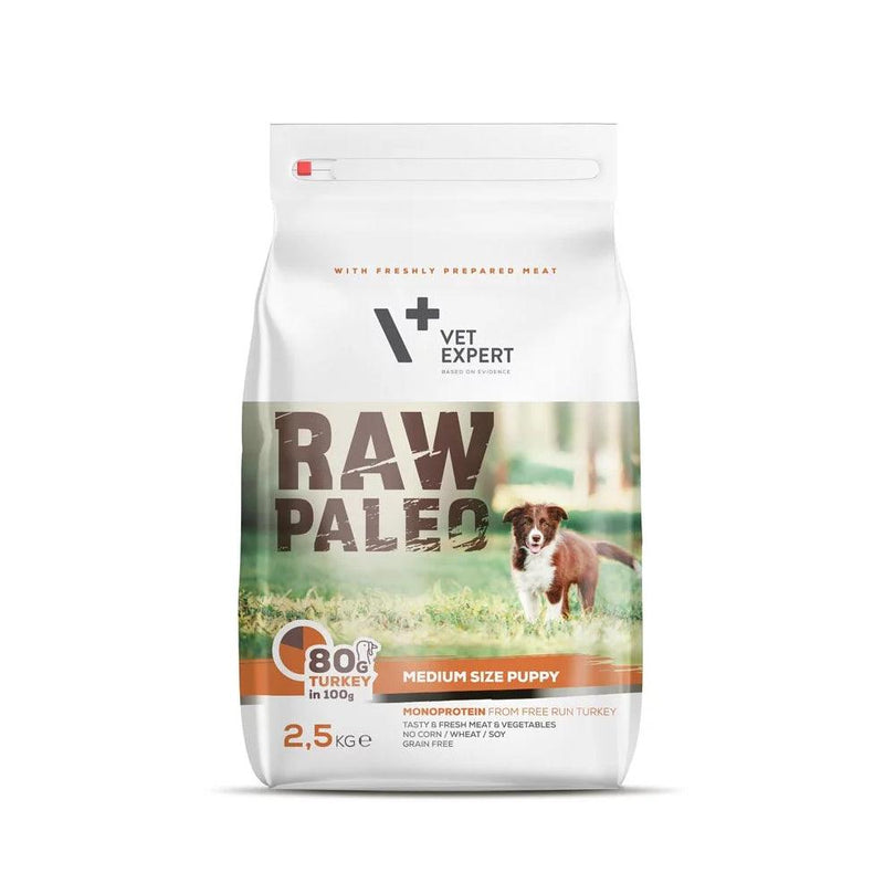 Raw Paleo 中型幼犬配方乾糧 (火雞肉) [2.5kg]