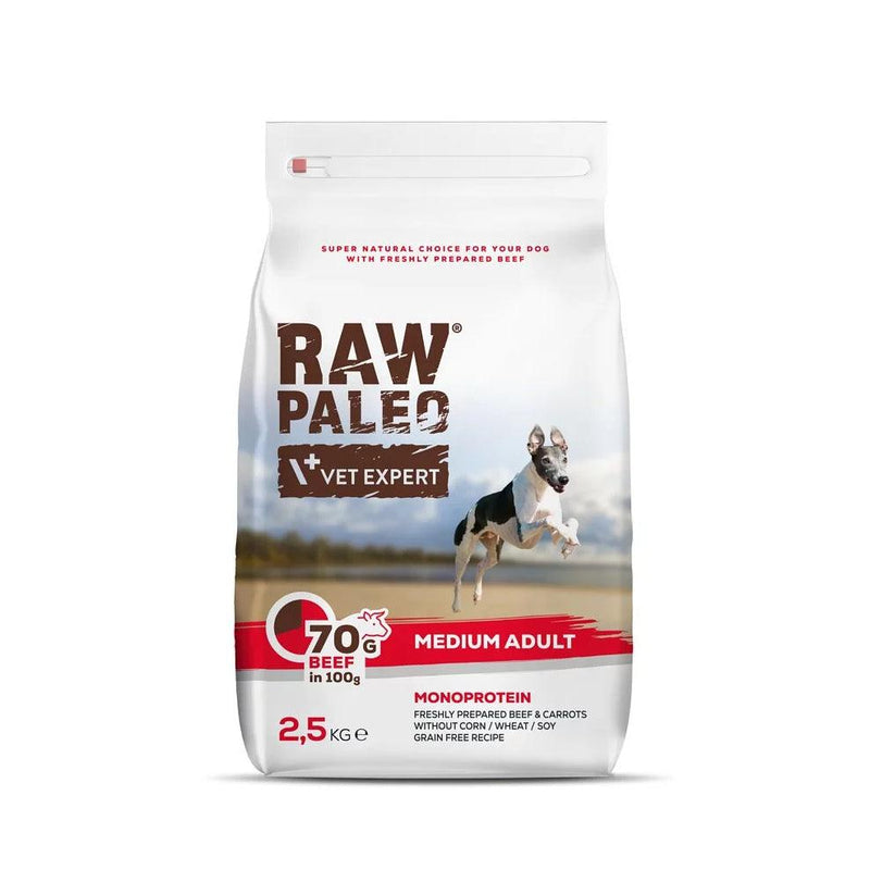 Raw Paleo Dry Food Medium Breed For Adult (Beef)-2.5kg