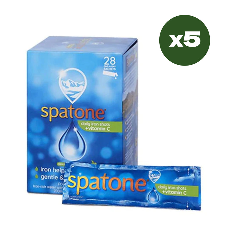 Spatone® - Natural Apple Iron Supplement 28 sachet [5 pcs Combo + Free Bach Rescue Night Liquid Melts 28 capsules x 1] 